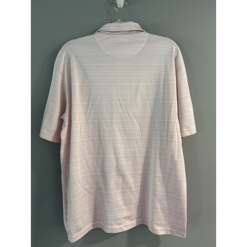 Nike Dri-FIT Tiger Woods Collection Polo Shirt Mens Large Pink Stripe Golf - Picture 9 of 9